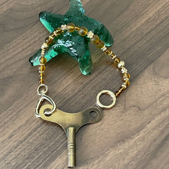 Beaded Topaz Keychain Key Finder Zipper Pull Bag Jewelry Charm - Picture 2 of 6